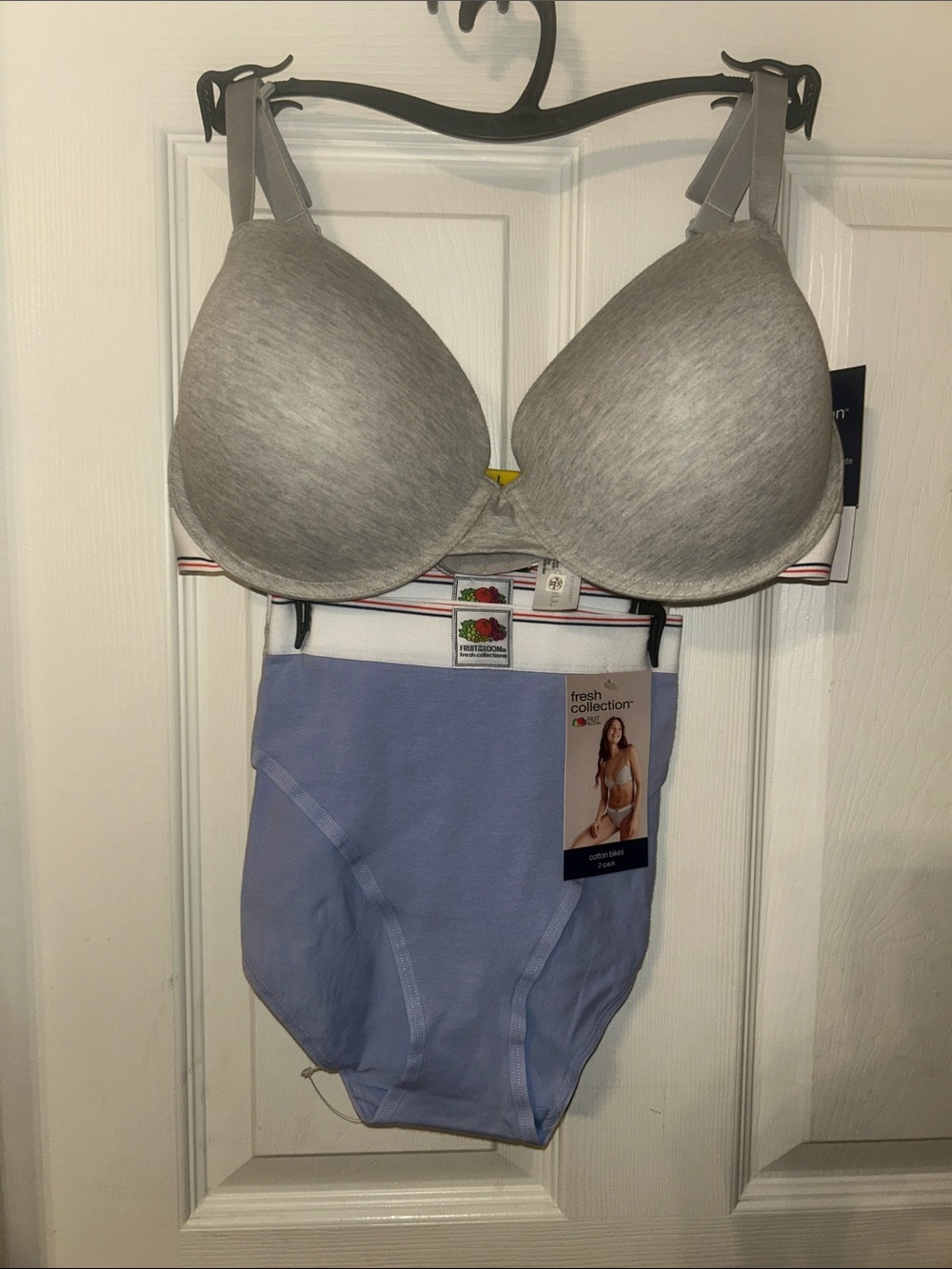 Fruit of the loom matching panties and bra Size Large 1 bra 2 panties NWT